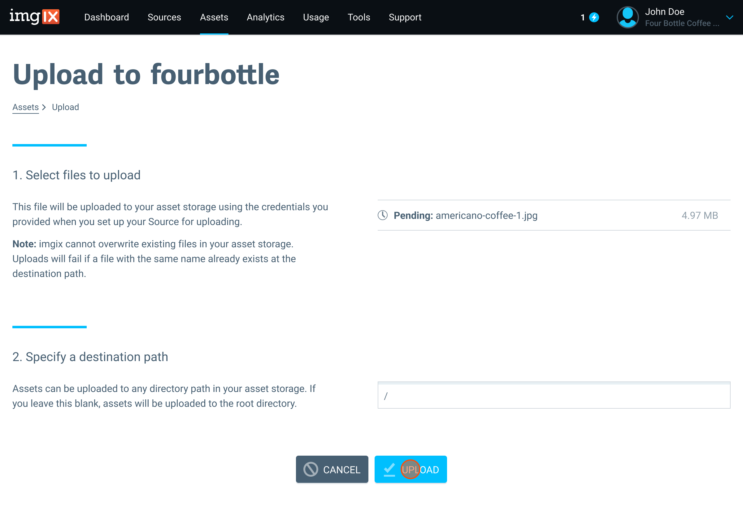 Screenshot for Adding Asset