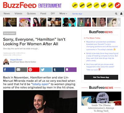 Content screenshot from Buzzfeed