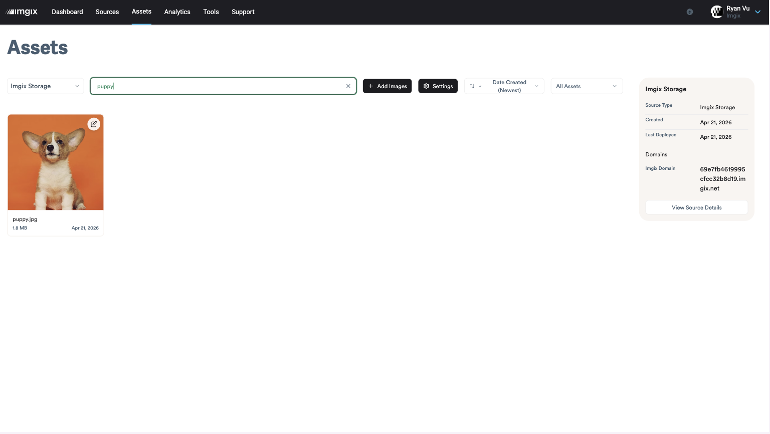 Screenshot of keyword search