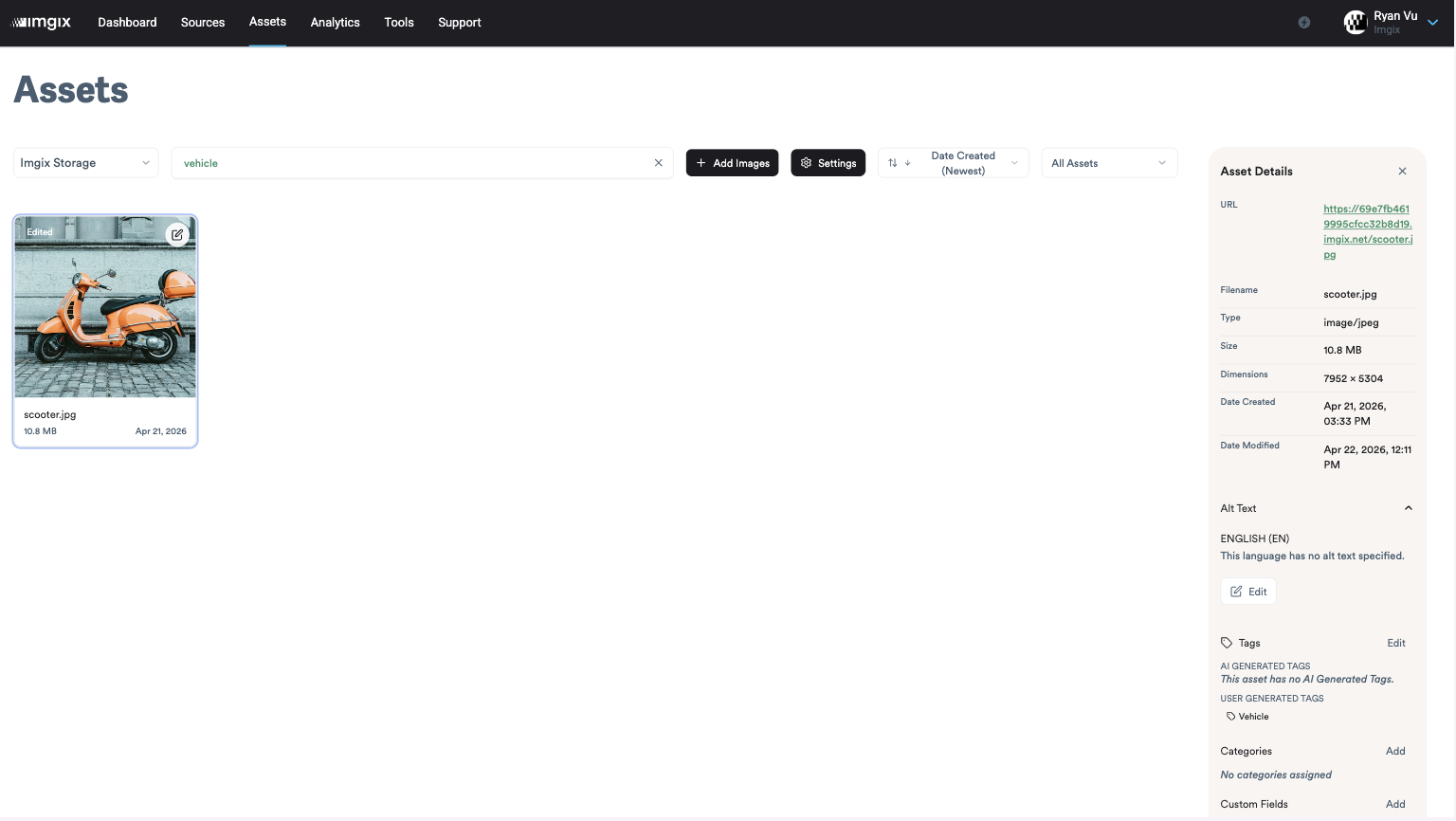 Screenshot of tag search