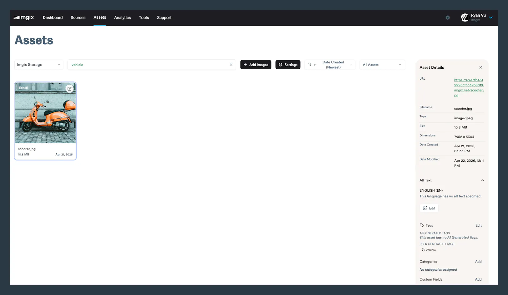 Screenshot of tag search