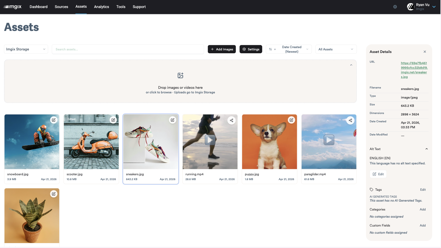 Screenshot of upload manager