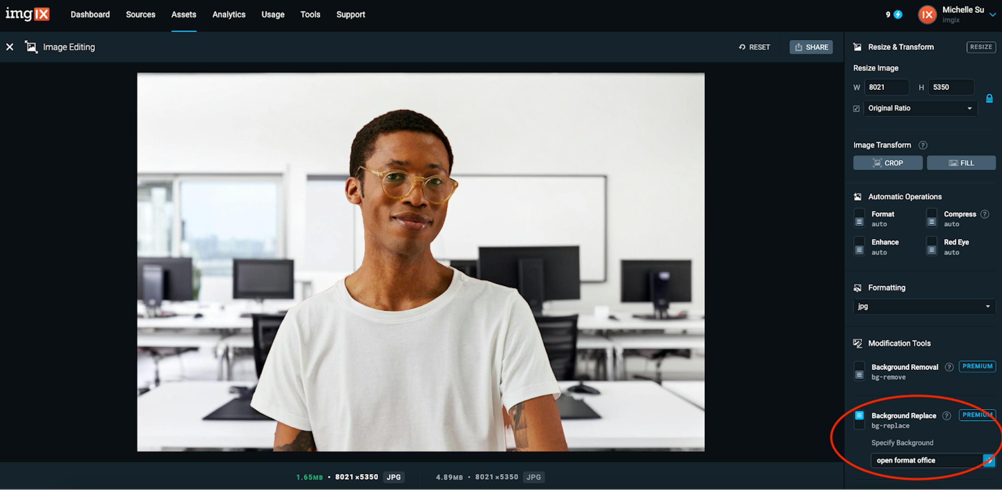 Image example after the background is replaced