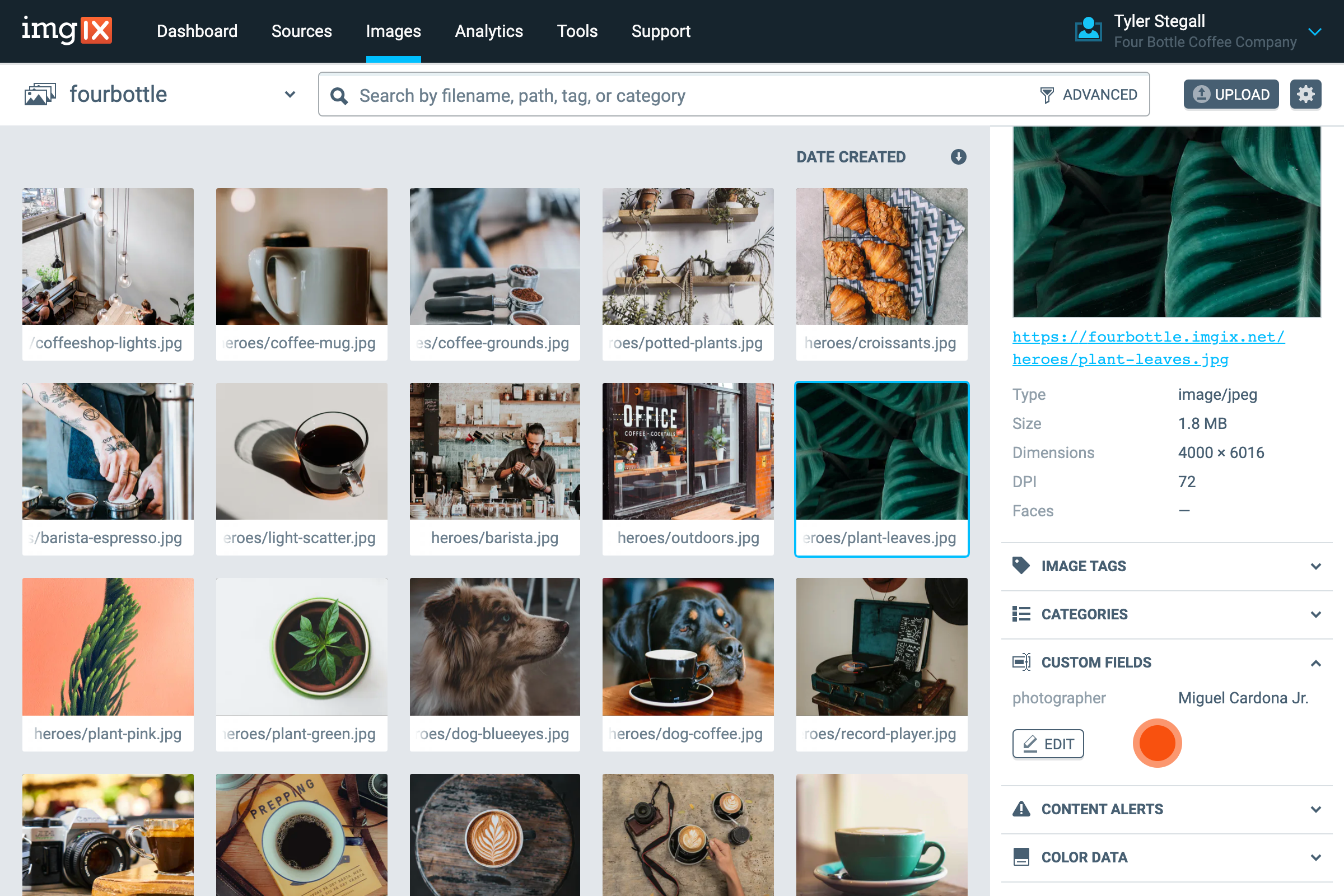 Screenshot of custom fields