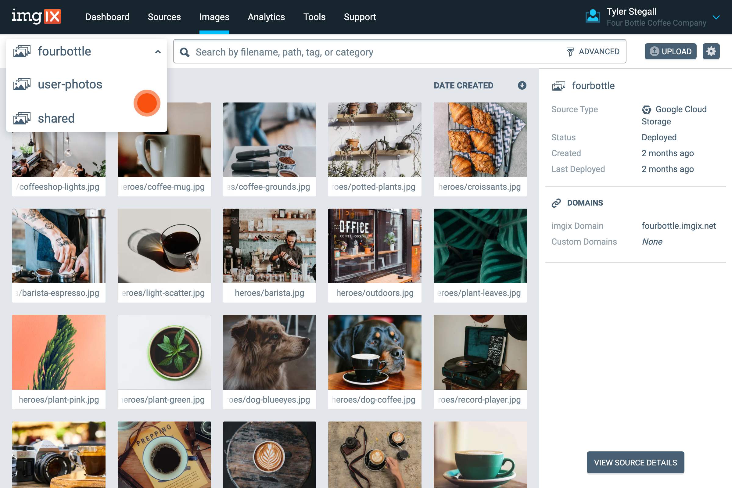 Screenshot of Source picker