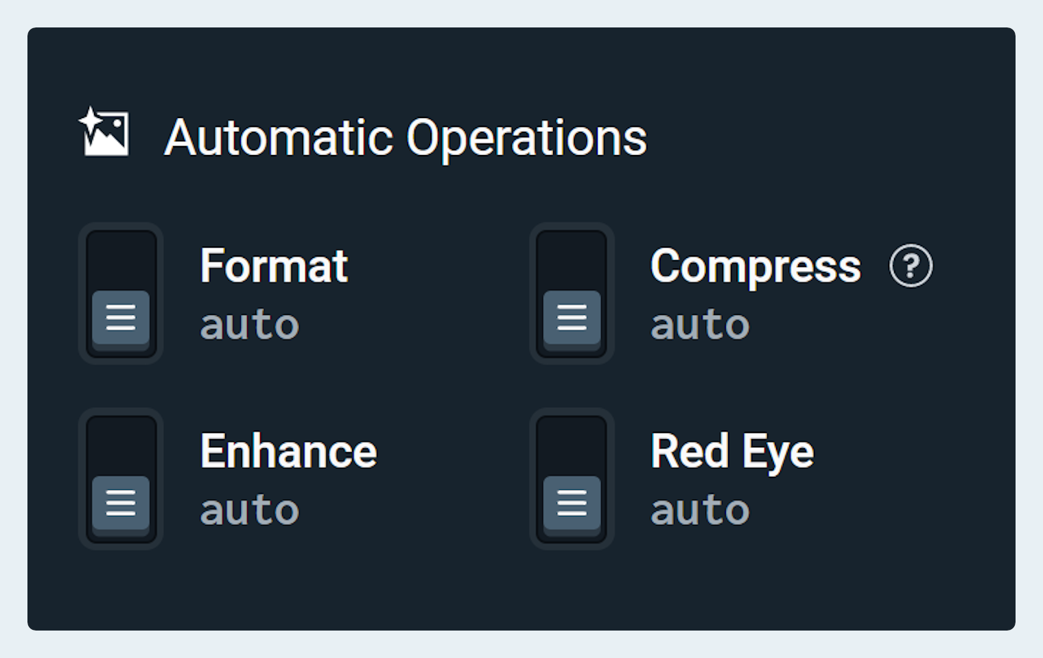Automatic Operations panel