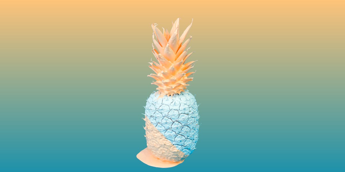 Pineapple with a gradient background
