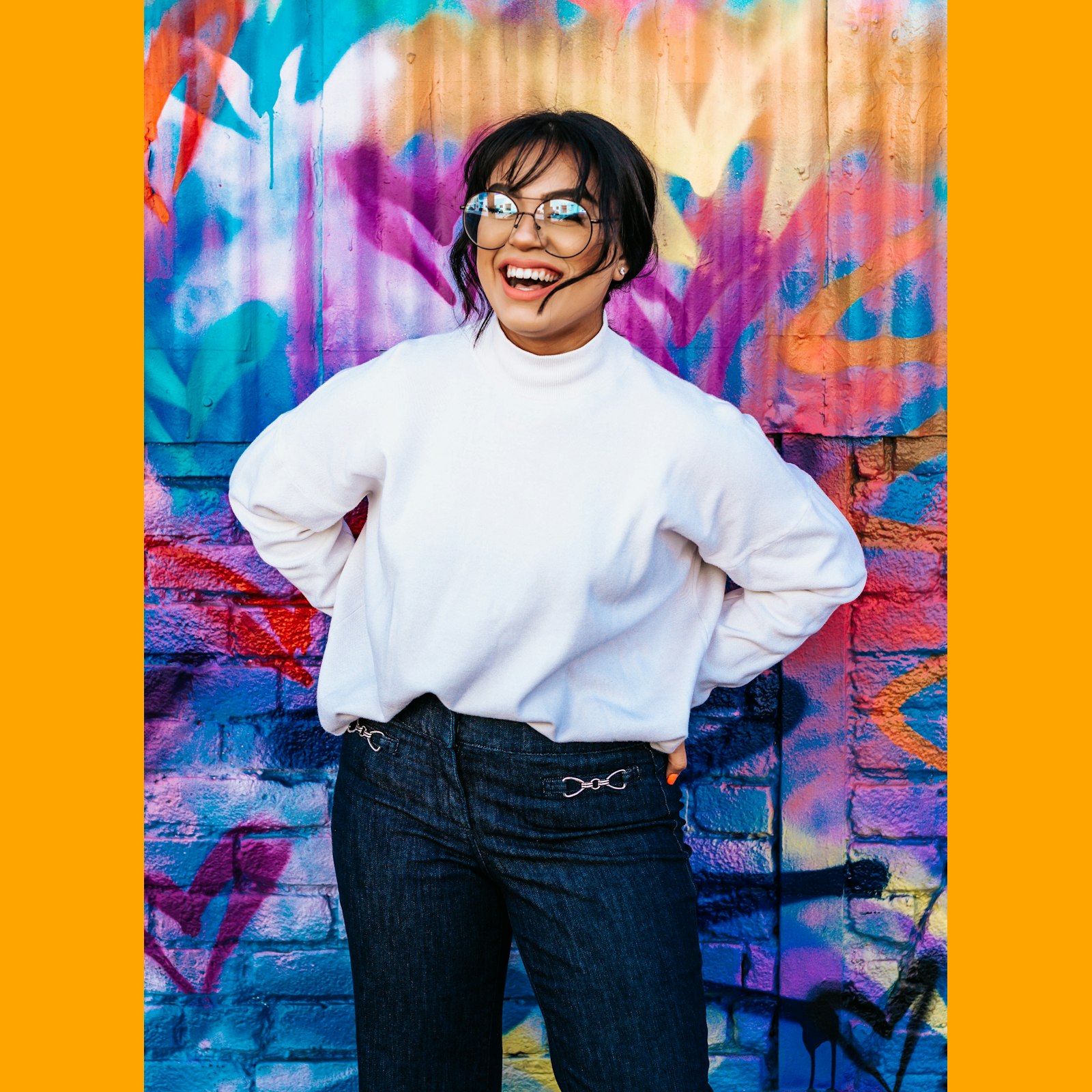 image of girl with fill-color of orange