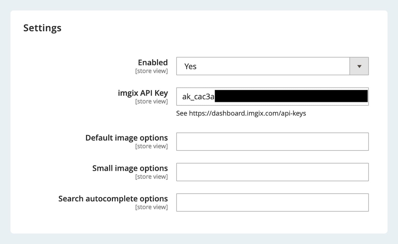Example of what an imgix API key looks like