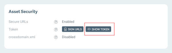 Showing a secure token in the dashboard