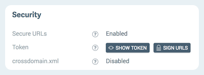 Security enabled in dashboard