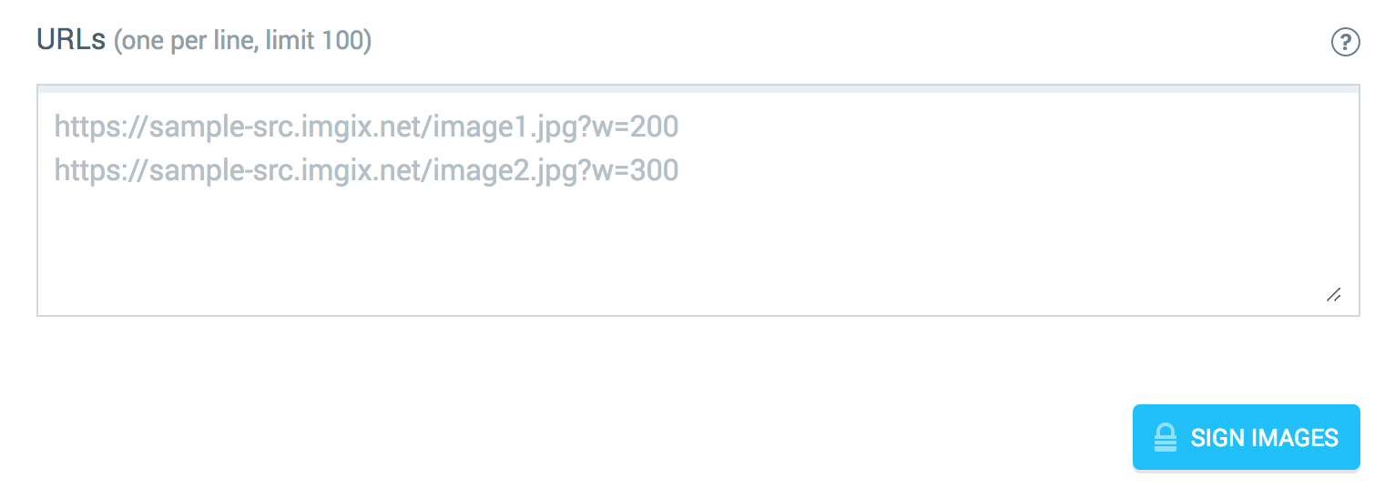 Entering multiple URLs to sign