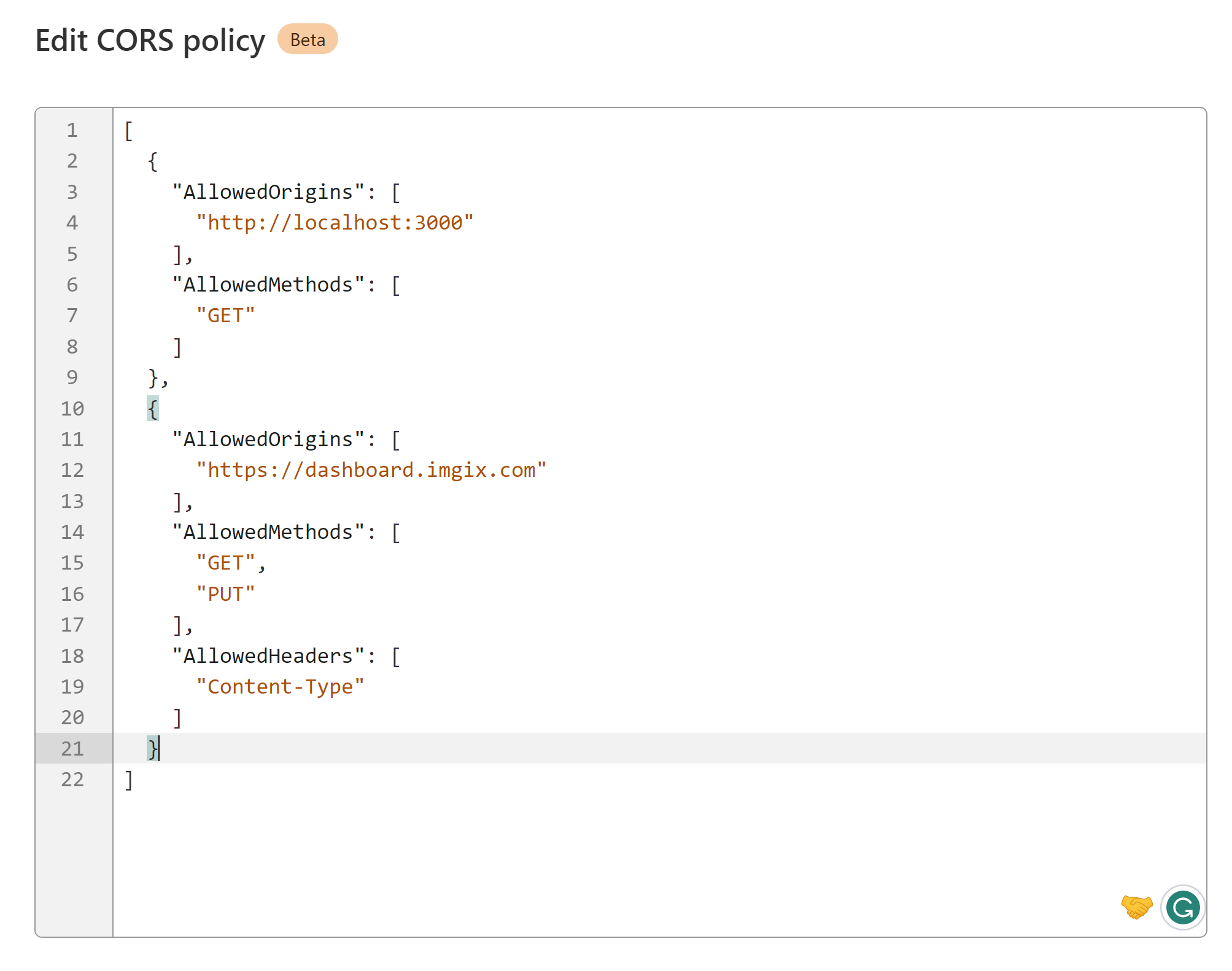 Screenshot-Cloudflare R2 CORS configuration