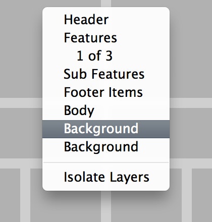 Layer selection menu with right-click